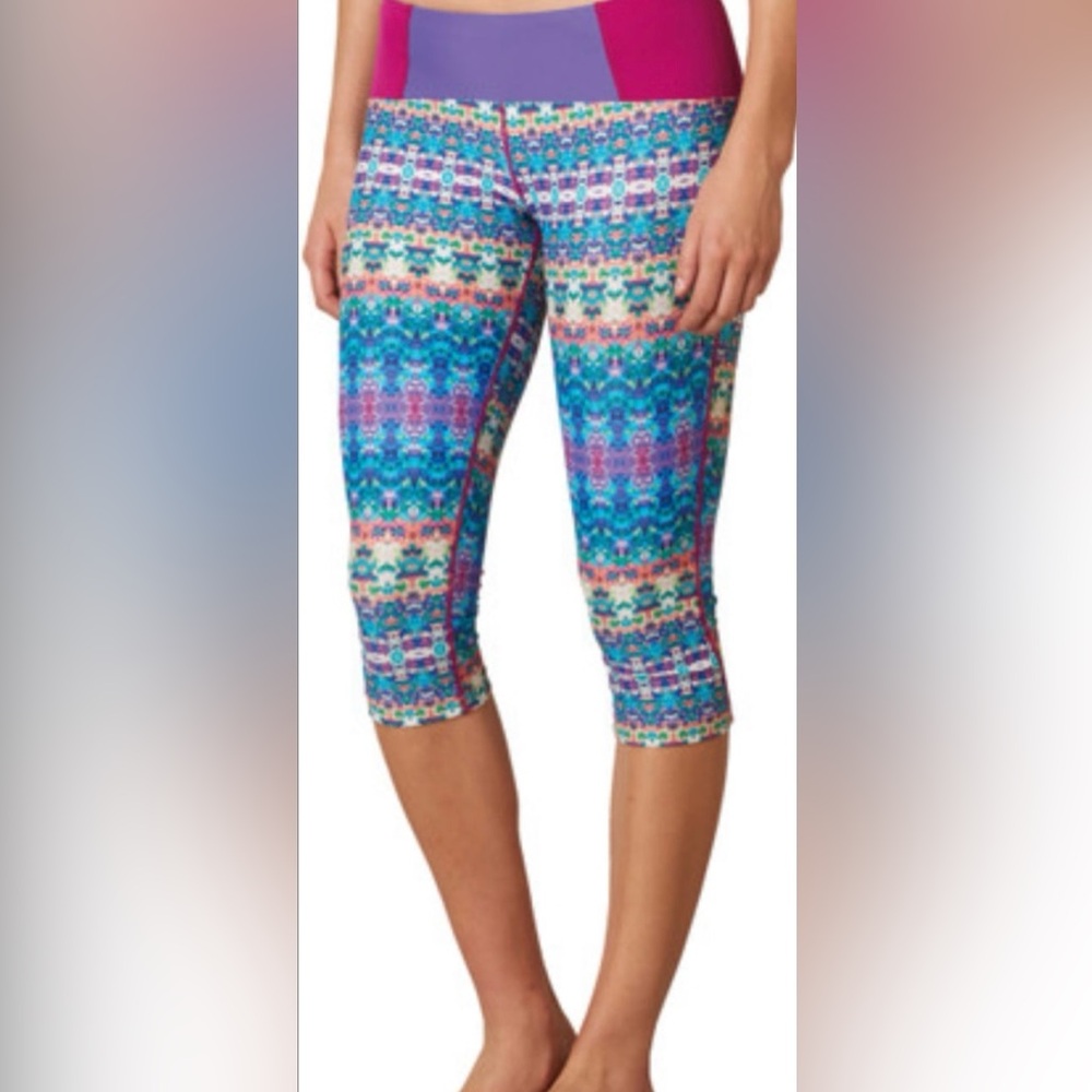 Prana Purple pink multicolor swim capri excellent women’s XL